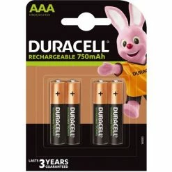 Blisterpackung Mit 4 Wiederaufladbaren Batterien Duracell AAA 1,2V - 750 MAh (R03)
