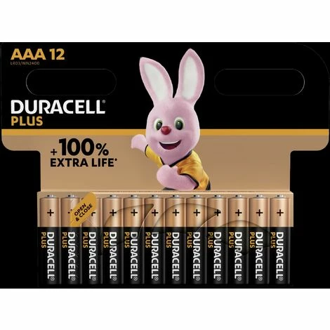 Duracell Plus-AAA CP12 Micro (AAA)-Batterie Alkali-Mangan 1.5 V 12 St. 3 Duracell Plus-AAA CP12 Micro (AAA)-Batterie Alkali-Mangan 1.5 V 12 St.