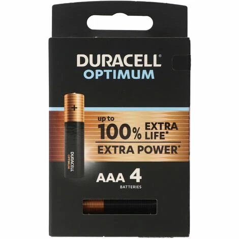 Duracell Optimum AAA Mignon Alkaline-Batterien, 1.5V LR03 MX2400, 4er-Pack 3 Duracell Optimum AAA Mignon Alkaline-Batterien, 1.5V LR03 MX2400, 4er-Pack