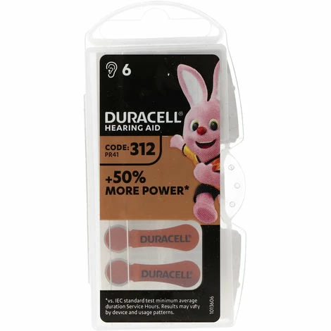 Duracell Hörgerätebatterie DA 312 AC Zn/Luft 1,4Volt 160mAh 3 Duracell Hörgerätebatterie DA 312 AC Zn/Luft 1,4Volt 160mAh